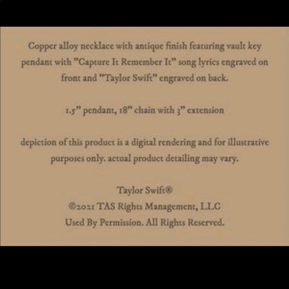 taylor swift fearless key necklace gold jewelry TV - Picture 5 of 13